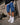 Men Navy Blue Straight Convertible Cargo Denim Trouser