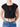 Women Black Front Tie-up Solid Top