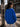 Women Royal Blue Solid Medium Length Oversized Sweatshirt