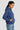 Women Navy Relax Fit Kangroo Pocket Graphic Print Hoodie