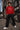 Men Crew Neck Drop Shoulder Graphic Printed Red Sweatshirt