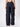 Women Navy  Parachute Fit  Crushed Nylon Cargos Trouser