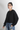 Women's Oversized Typography Printed Black Sweatshirt
