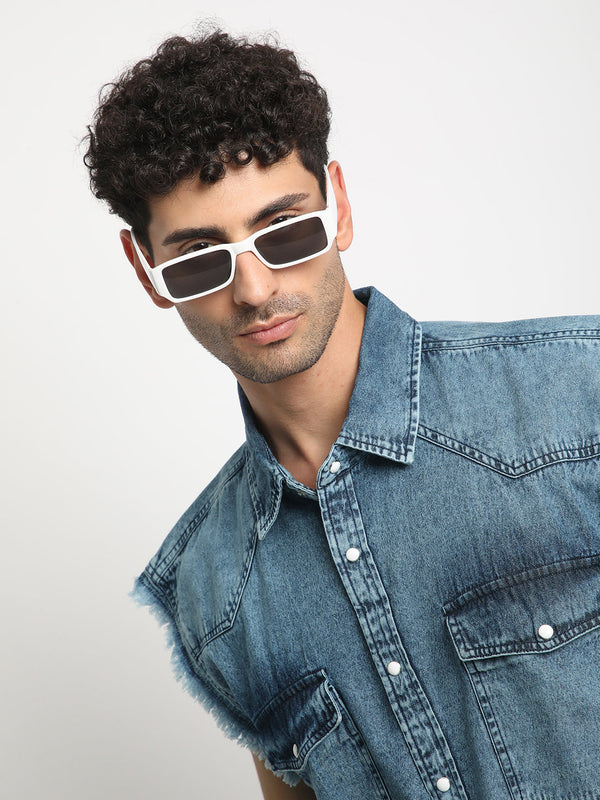 Men Blue solid Oversized Shirt