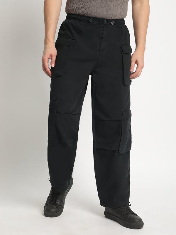 Men Solid Cargo Trousers