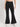 Women Black Skinny Fit Solid High-Rise Flared Knitted Trouser