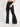 Women Black Skinny Fit Solid High-Rise Flared Knitted Trouser