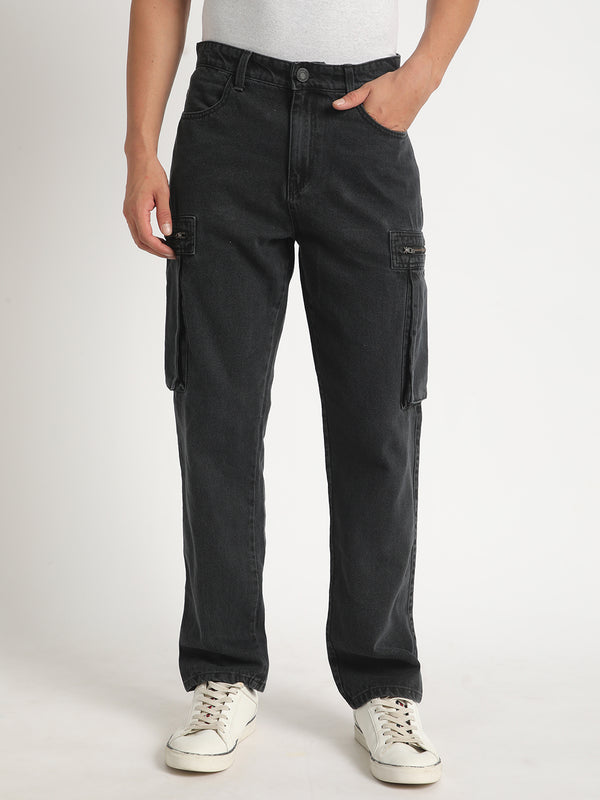 Men Straight Cargo Trousers