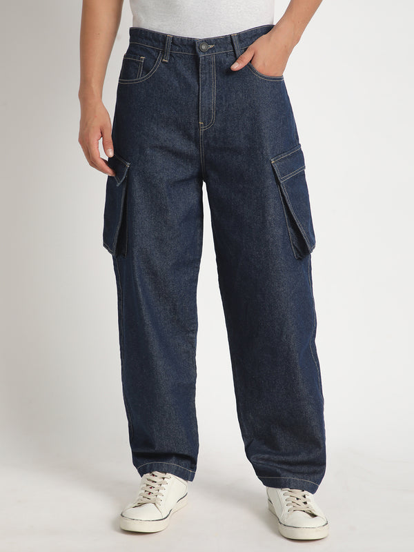 Men Solid Cargo Trousers