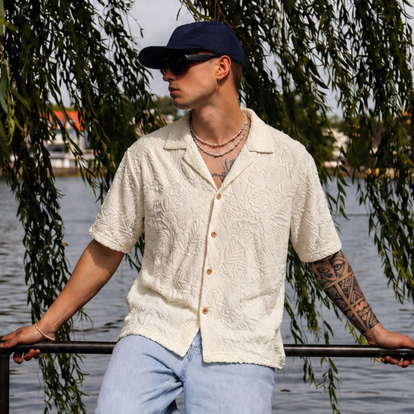 Men Relaxed Soft Grind Texture Shirt
