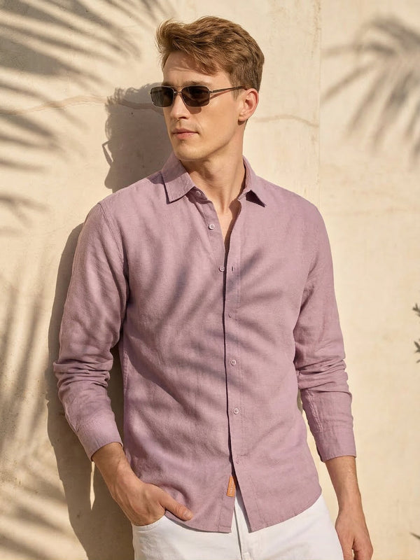 Men Regular Fit Cotton Linen Casual Shirt