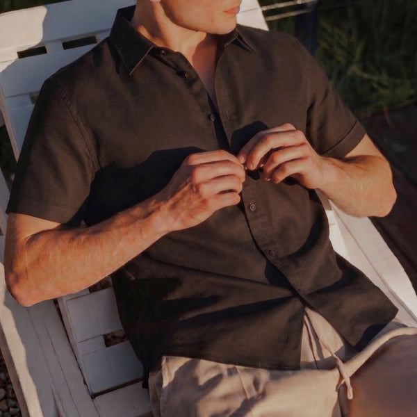 Men Regular Urban Resort Linen Shirt