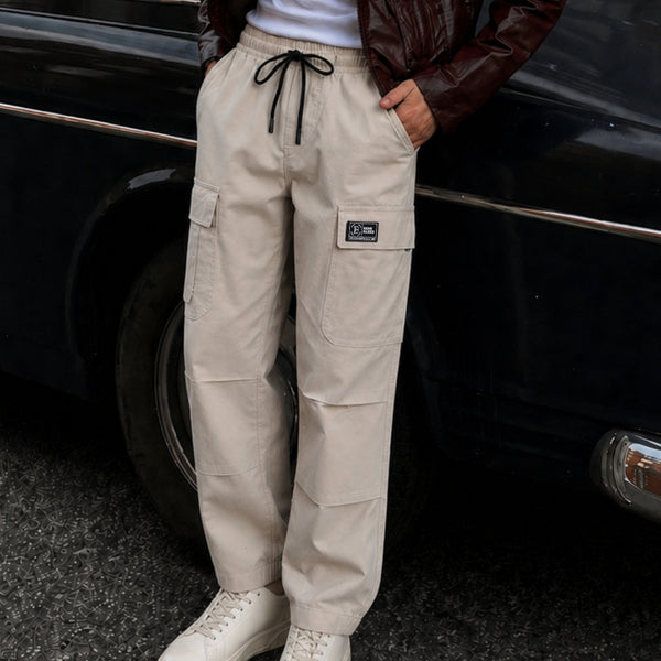 Men Mid-Rise Elasticated 7 Cargo Pocket relaxed fit Casual Trouser