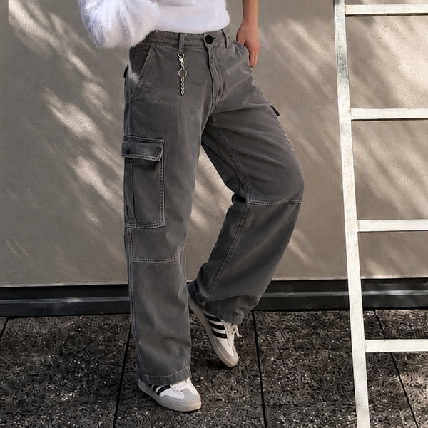 Men Relaxed Contrast Stitch Cargo Trouser