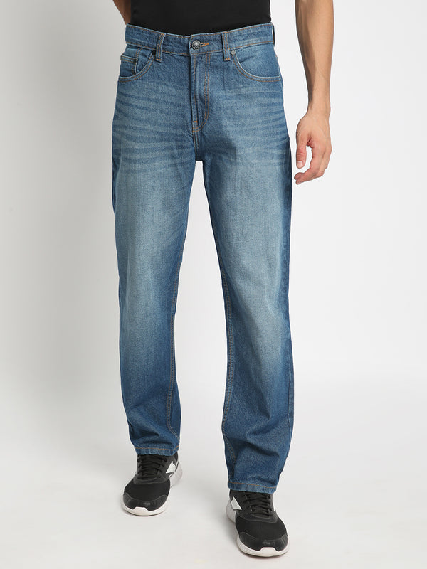 Men Straight Heavy Fade  Jeans