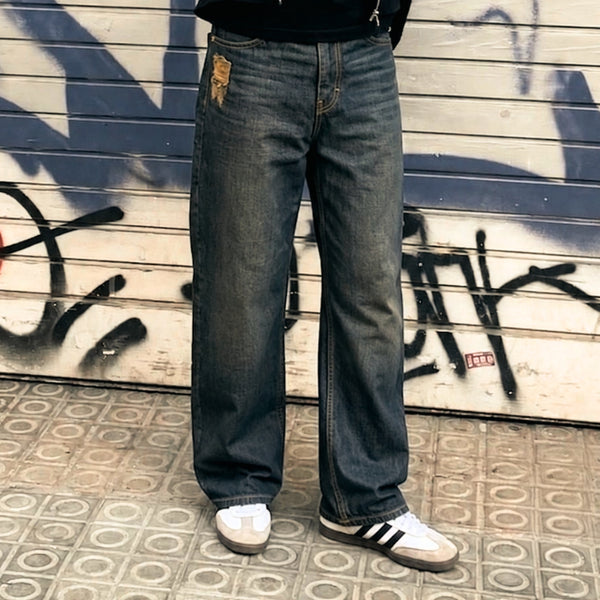 Men Straight Distress Jeans