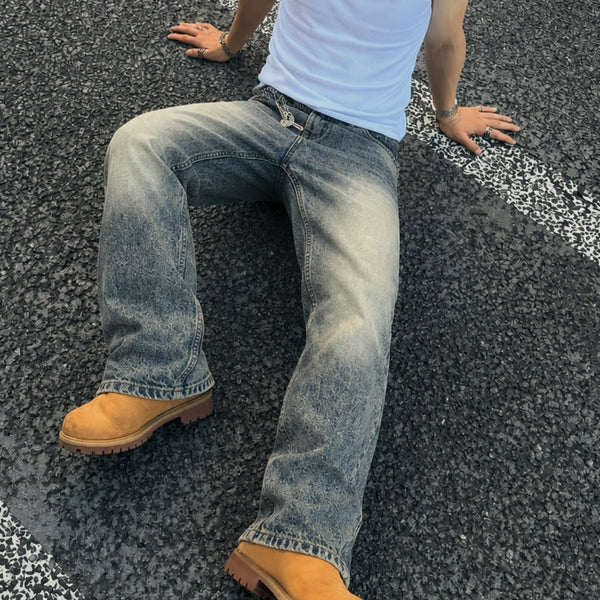 Men Regular Heavy Washed Jeans