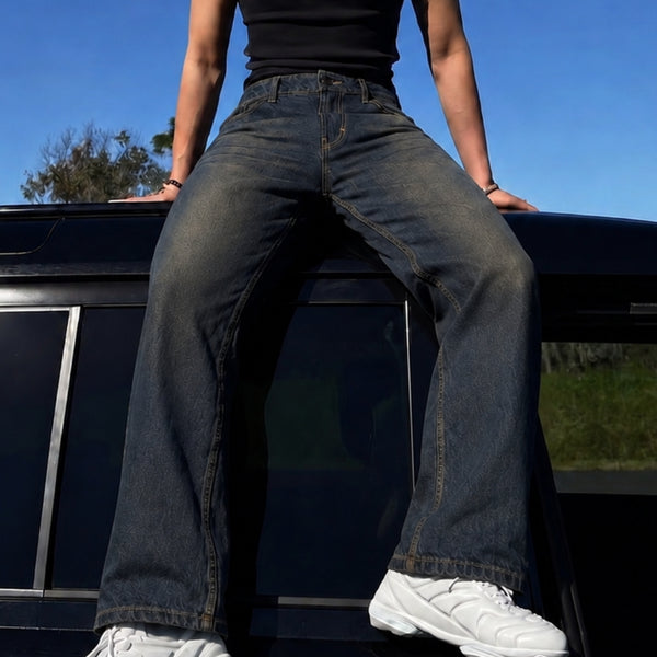 Men Relaxed Premium Heavy Washed Jeans