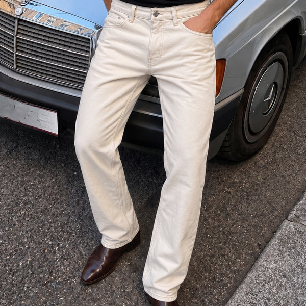 Men Ecru Relaxed Jeans