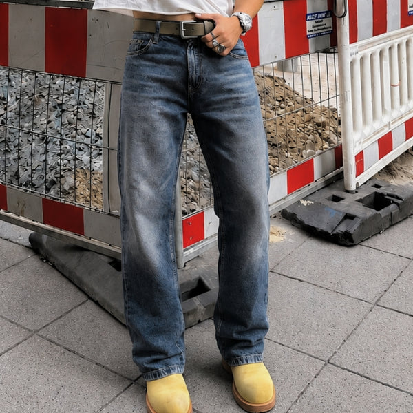 Men Relaxed Vintage Wash Jeans