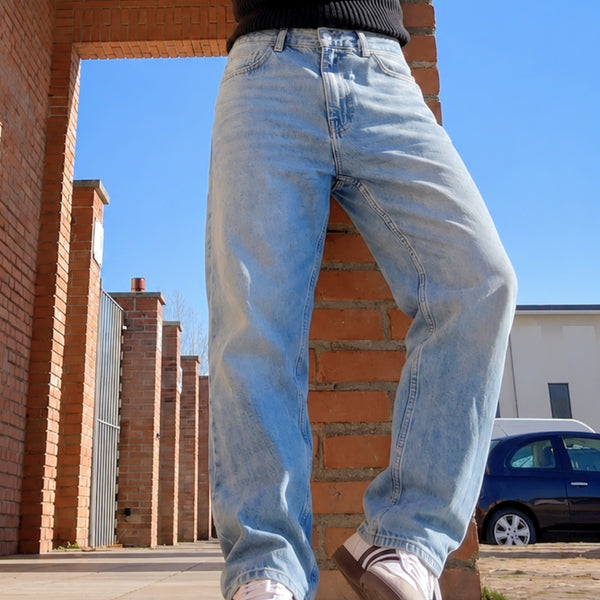 Men Blue Relaxed Heavy Washed  Jeans