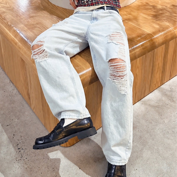 Men Baggy Highly Distressed Jeans