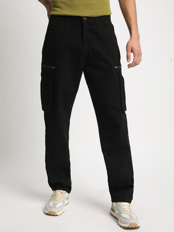 Men Straight Cargo Trousers
