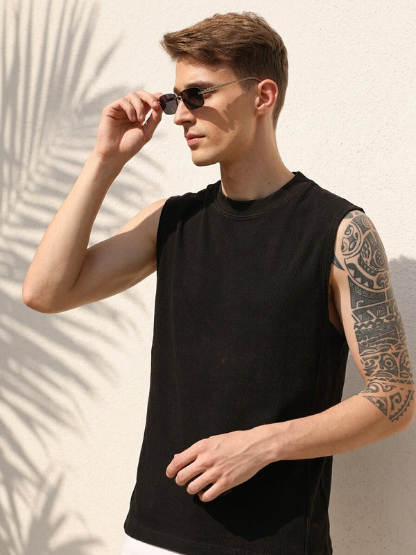 Men Relaxed Fit Sleeveless T-Shirt