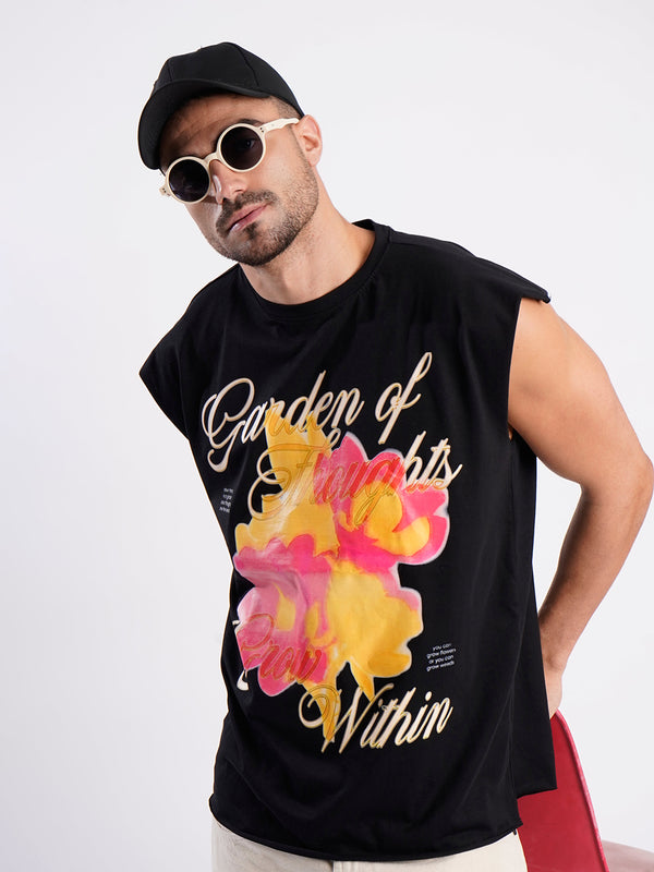 Men Ovesized Graphic Sleeveless T-Shirt