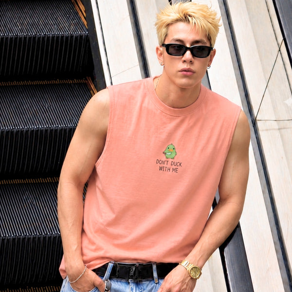 Men Relaxed fit Embroidered Sleeveless T-shirt