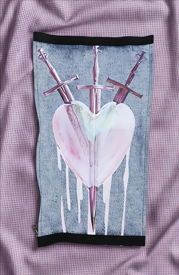 Heart With Swords Detachable Back Print Patch