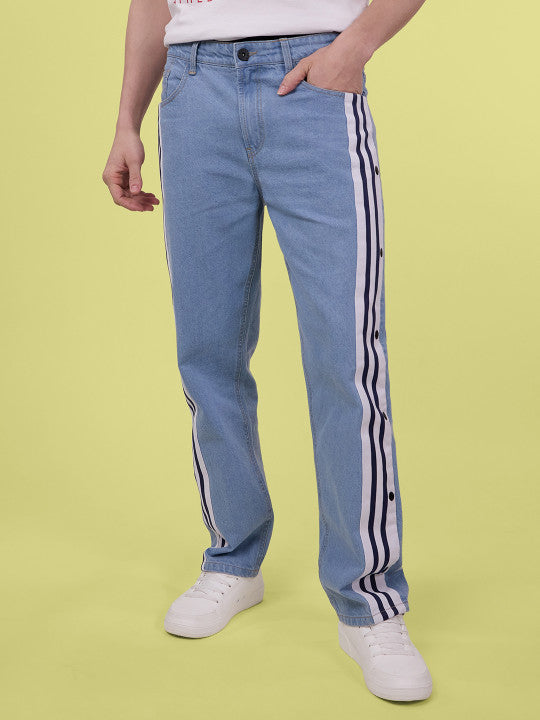 Men Jean Mid Rise Straight Fit Clean Look Jeans