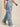 Women Light Blue Baggy-Fit Denim Cargo Jeans