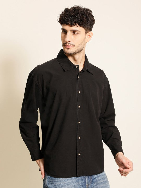 Men Pure Cotton Oversized Casual Shirt