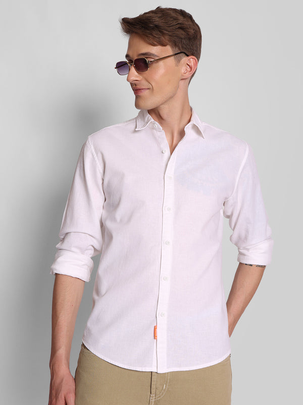 Men Regular Fit Cotton Linen Casual Shirt