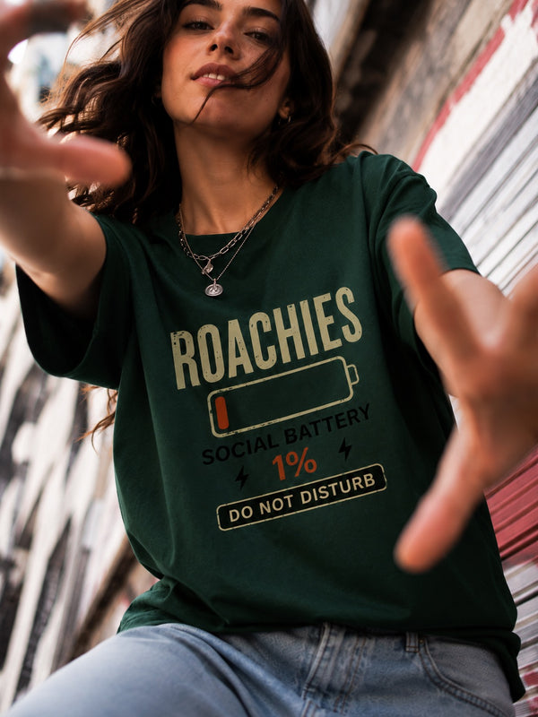 Women Green Graphic Oversized Half Sleeve T-Shirt