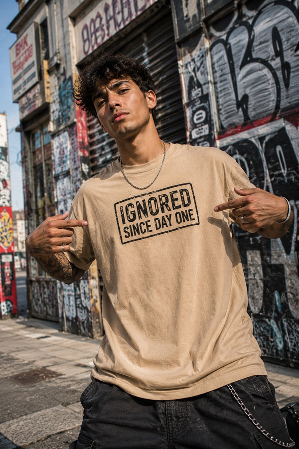 Men Beige Graphic Oversized Half Sleeves T-Shirt