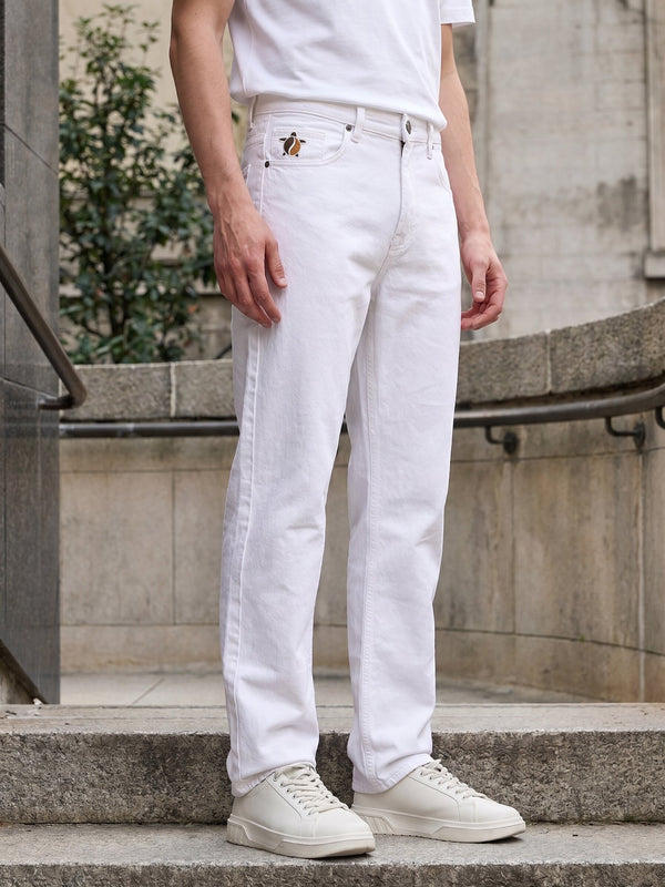 Men Straight Turtle Badge Jeans