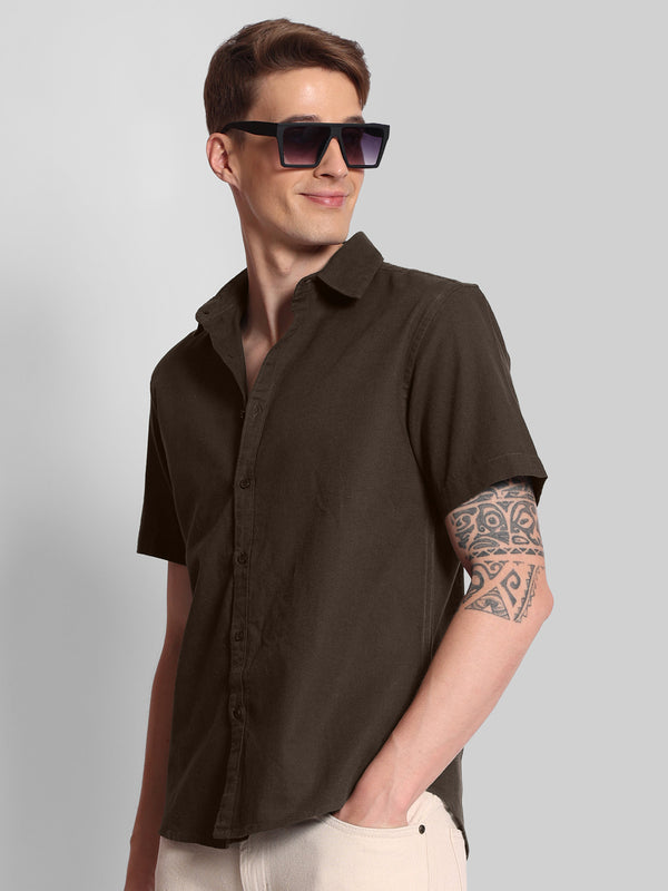 Men Regular Urban Resort Linen Shirt