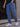 Men Navy Blue Straight Convertible Cargo Denim Trouser