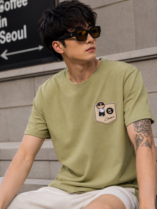 Men Relaxed Fit Badge T-Shirt