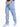 Men Blue Straight Convertible Cargo Denim Trouser