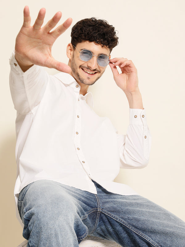 Men Pure Cotton Oversize Casual Shirt