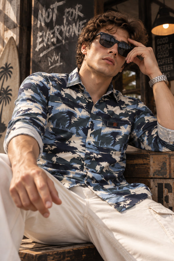 Mens Camo Printed Regular fit Casual full sleeves Shirt