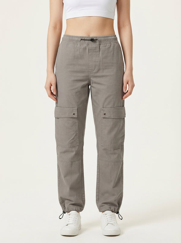 Women Mid-Rise Relaxed Fit Cargo Casual Trouser