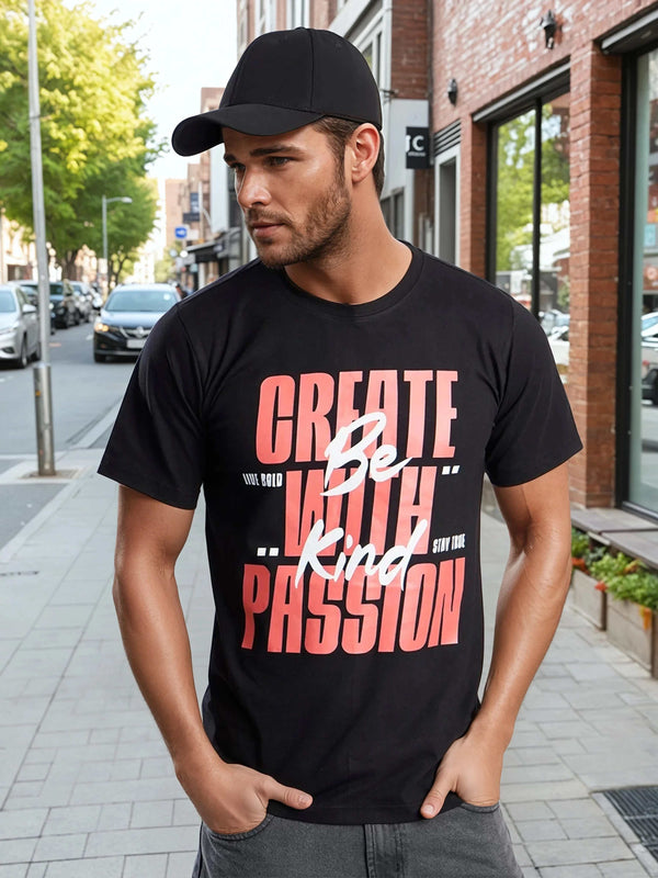 MenTypography Printed Regular T-shirt