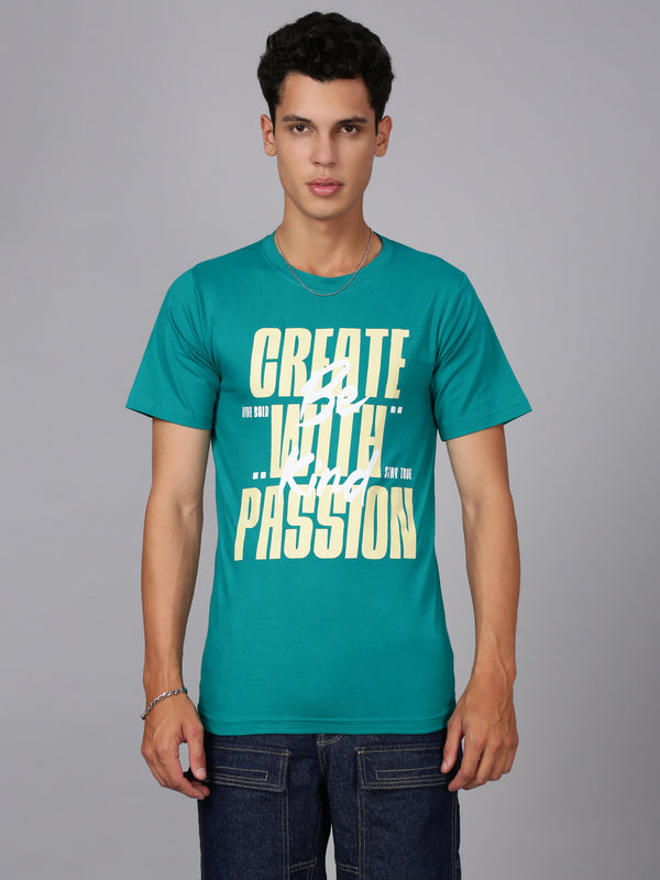 Men Typography Printed Regular T-shirt