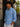 Men Light  Blue Regular Denim Badge Shirt